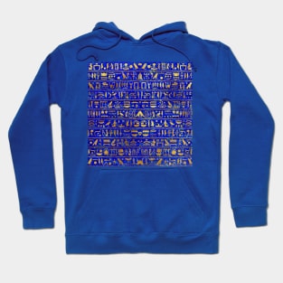 Blue Lapis and Gold Hieroglyphics Mask Hoodie